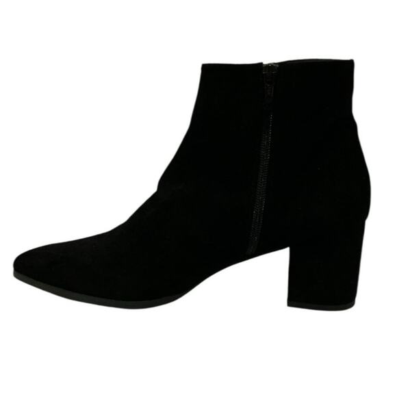 Stuart Weitzman Notazzie Black Suede Ankle Boots Size 9.5 Block Heel Booties - Picture 4 of 9